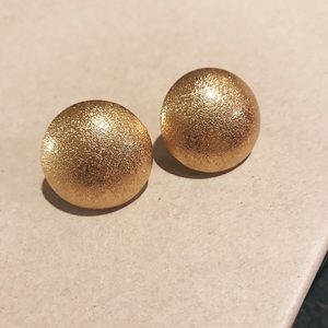 Vintage Gold Button Earrings